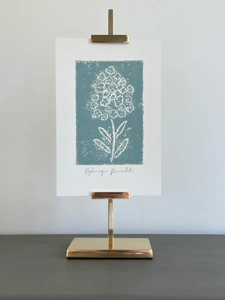 hydrangea block print original art