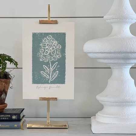 hydrangea block print original art