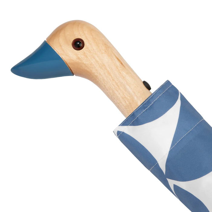 blue and white duckhead umbrella
