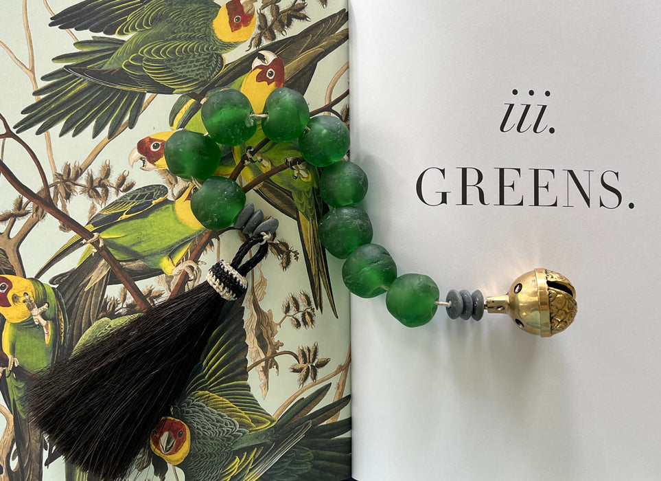 green recycled glass decor beads